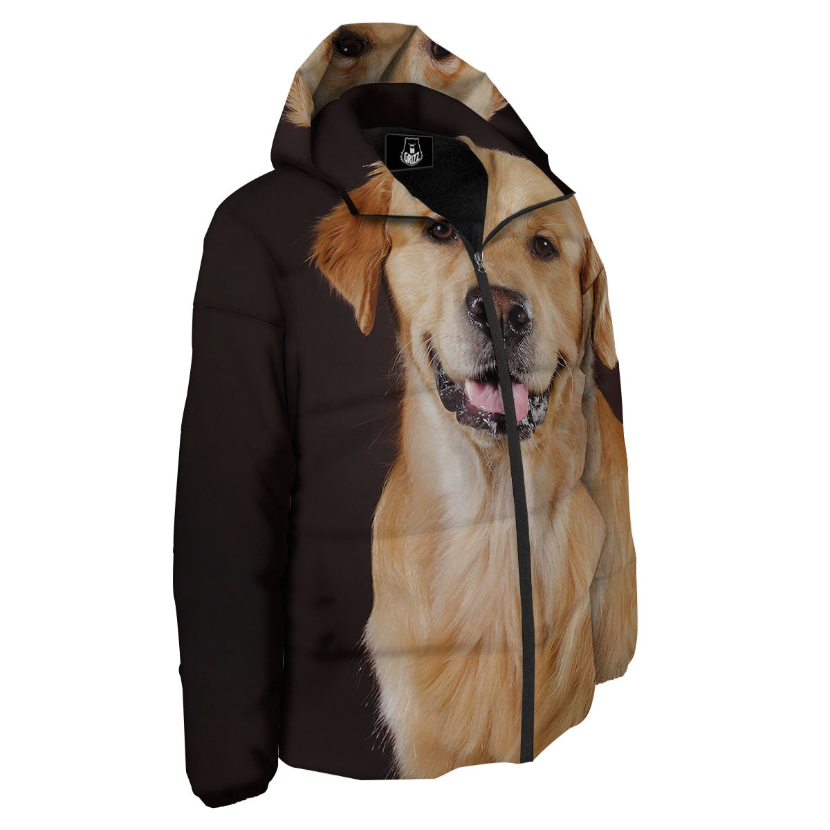 Portrait Golden Retriever Print Down Jacket-grizzshop