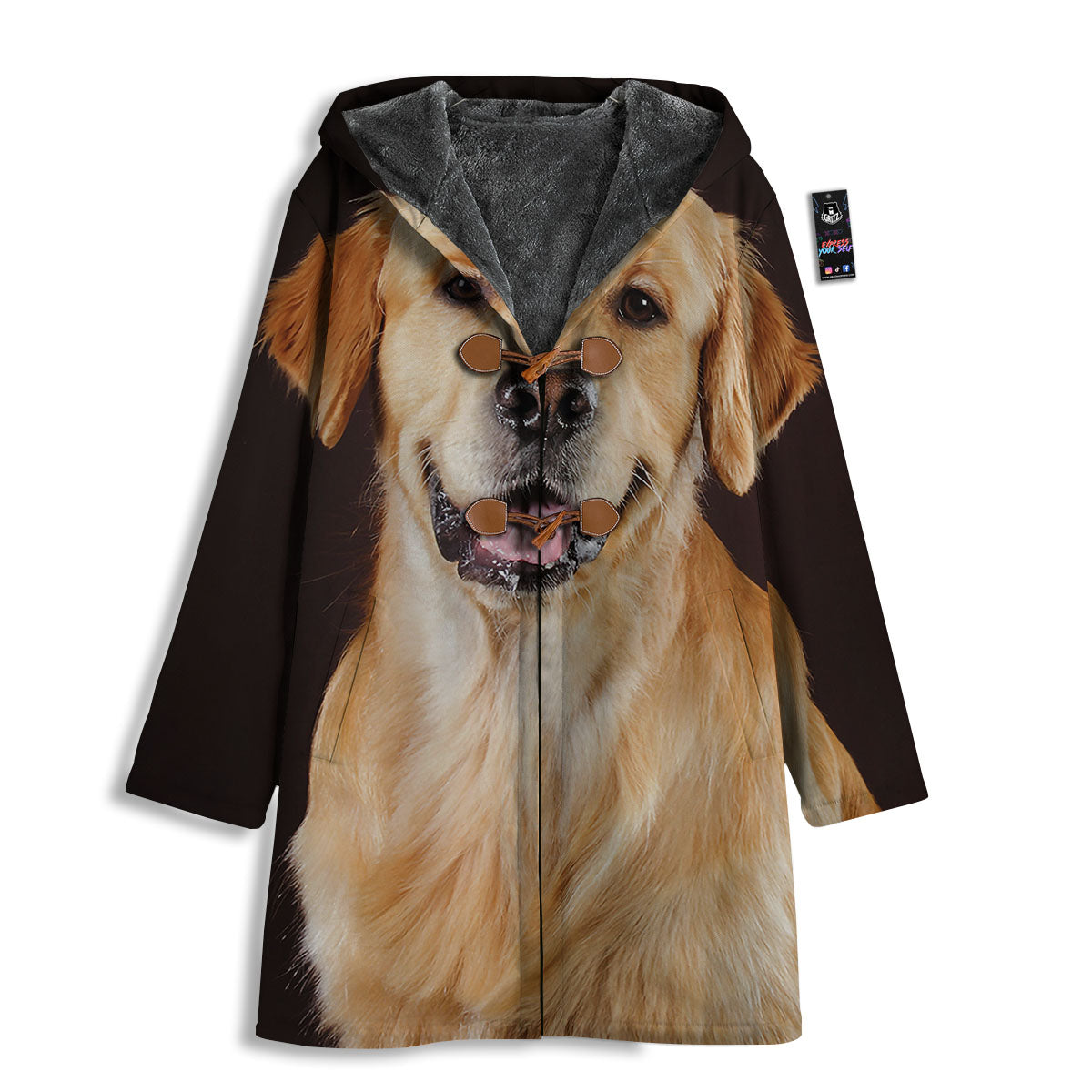 Portrait Golden Retriever Print Men's Windbreaker Jacket-grizzshop