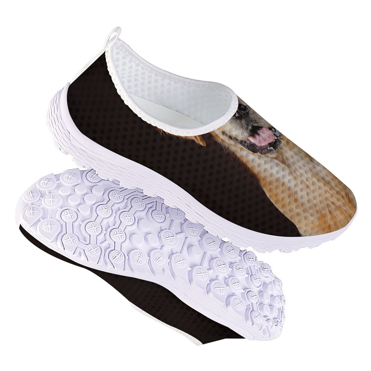 Portrait Golden Retriever Print Nurse Shoes-grizzshop