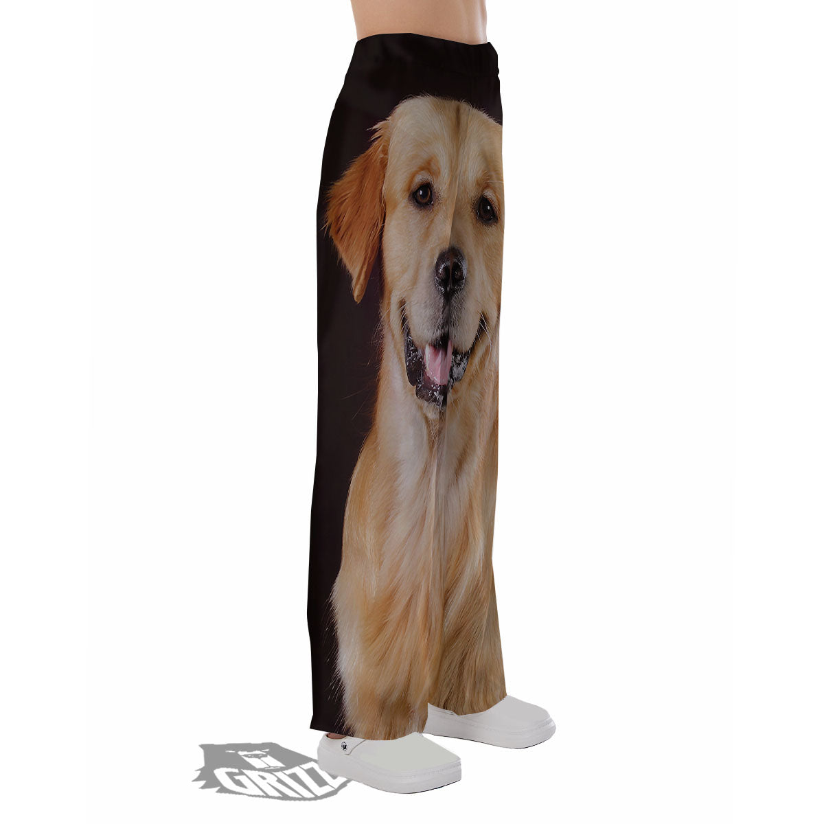Portrait Golden Retriever Print Pajama Pants-grizzshop
