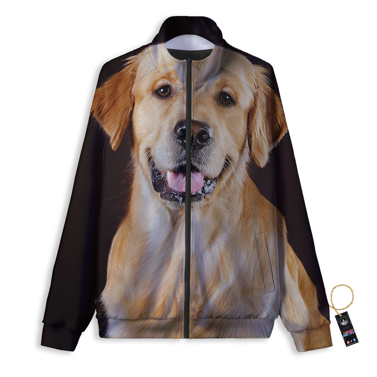 Portrait Golden Retriever Print Track Jacket-grizzshop