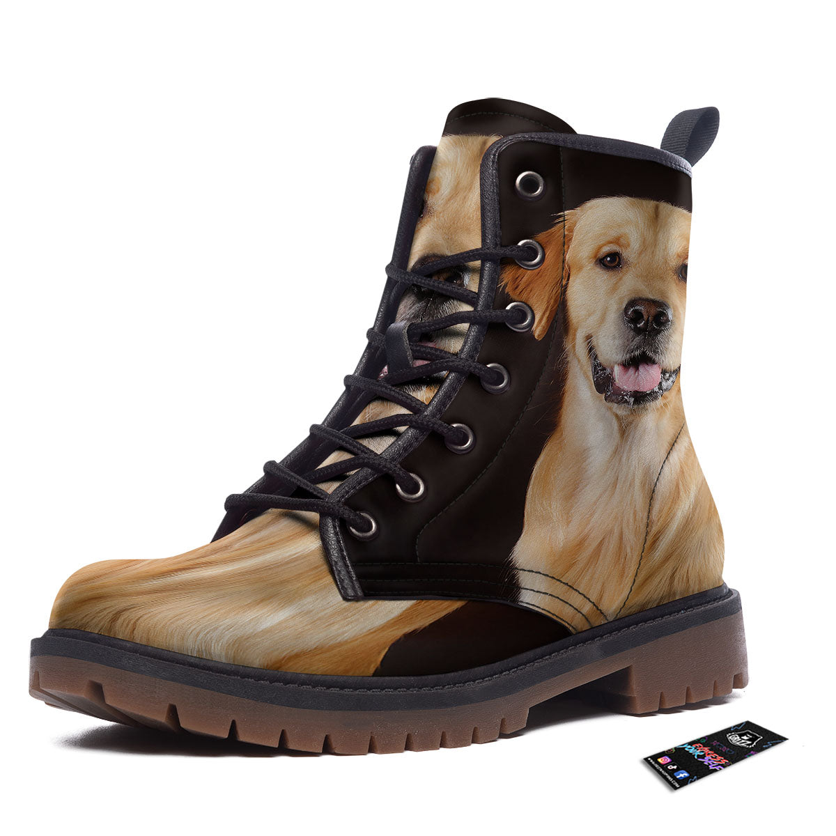 Portrait Golden Retriever Print Work Boots-grizzshop