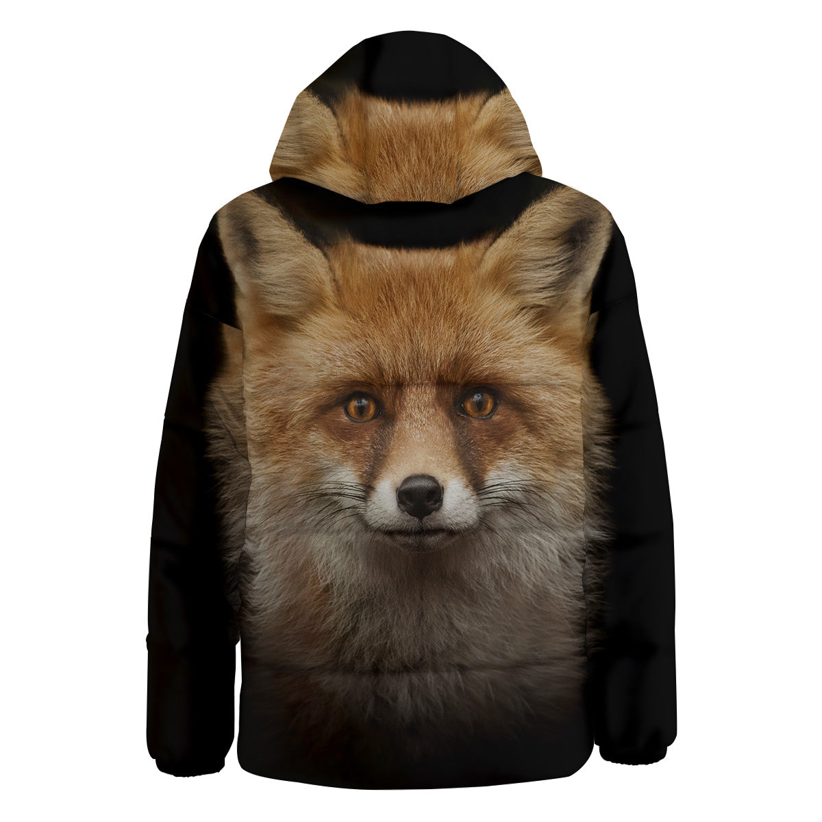 Portrait Head Fox Print Down Jacket-grizzshop
