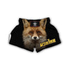 Portrait Head Fox Print Muay Thai Boxing Shorts-grizzshop