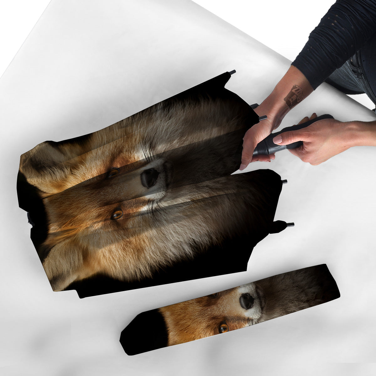 Portrait Head Fox Print Umbrella-grizzshop