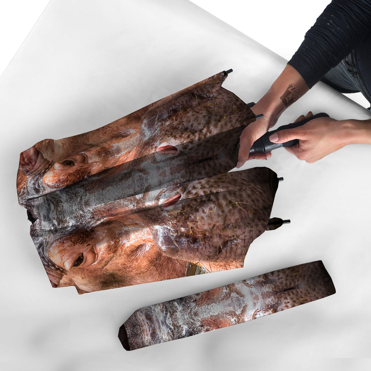 Portrait Hippo Print Umbrella-grizzshop