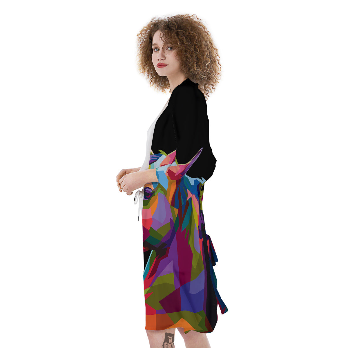 Portrait Horse Colorful Print Kimono-grizzshop