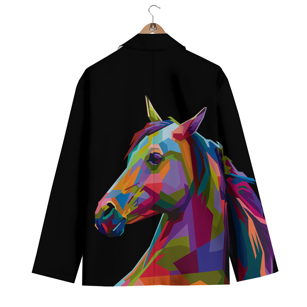 Portrait Horse Colorful Print Men's Blazer-grizzshop