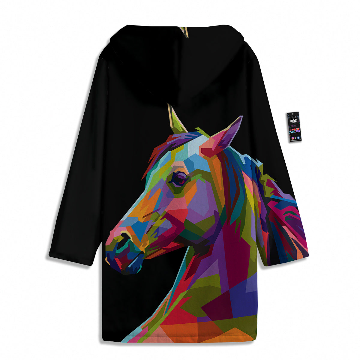 Portrait Horse Colorful Print Men's Windbreaker Jacket-grizzshop