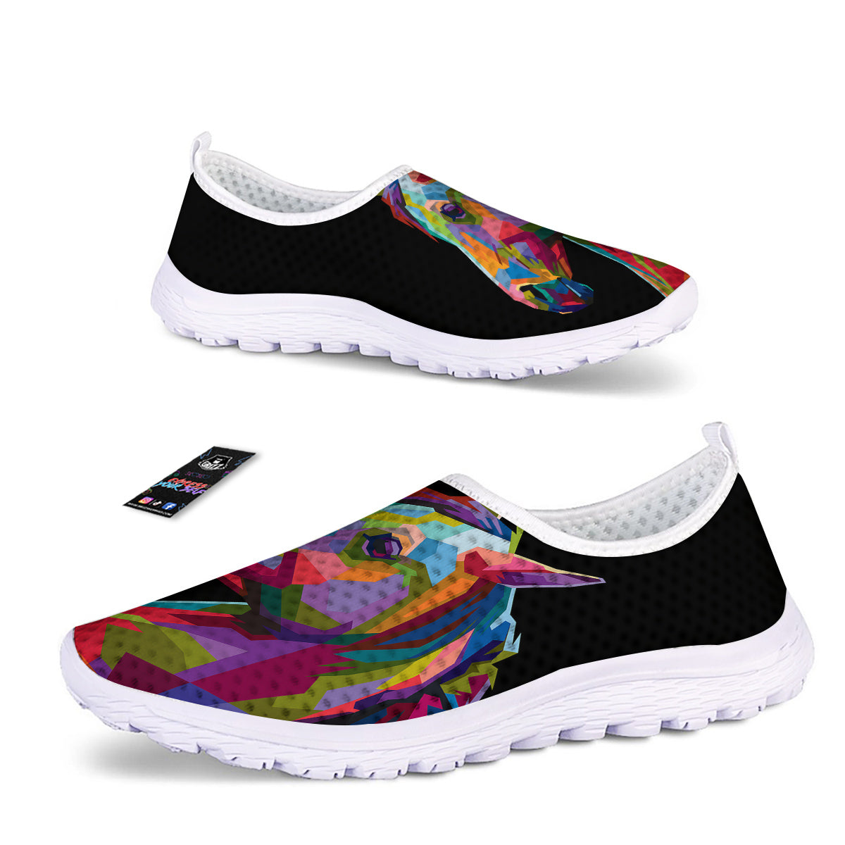 Portrait Horse Colorful Print Nurse Shoes-grizzshop