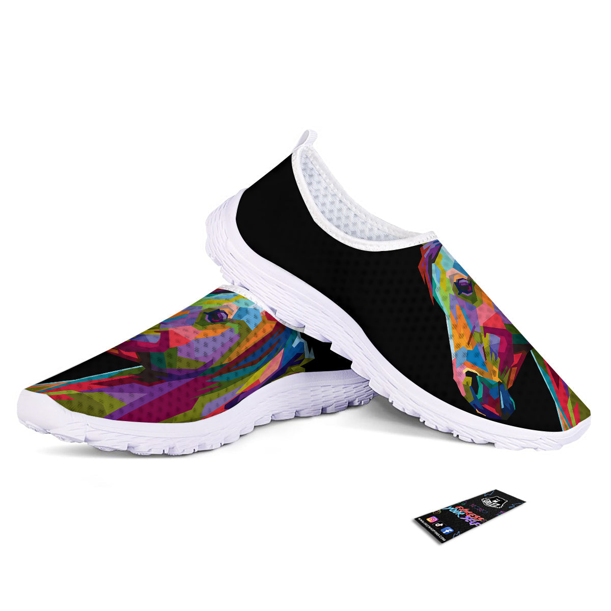 Portrait Horse Colorful Print Nurse Shoes-grizzshop