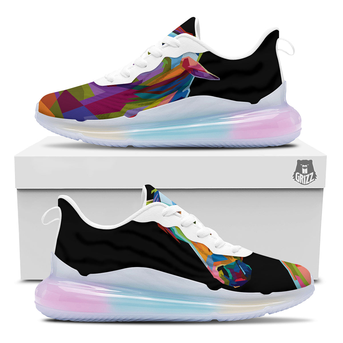 Portrait Horse Colorful Print Running Sneakers-grizzshop