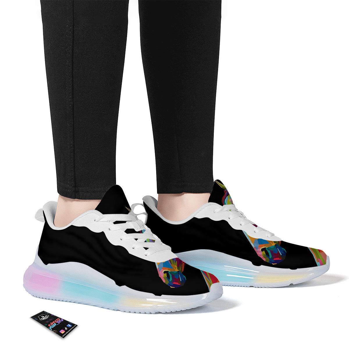 Portrait Horse Colorful Print Running Sneakers-grizzshop
