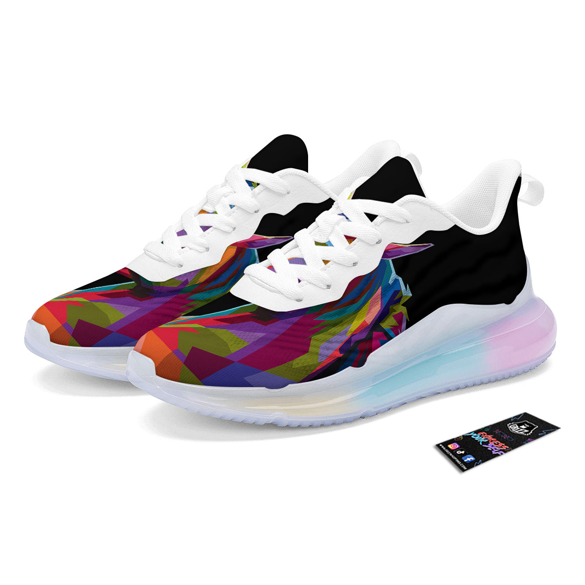 Portrait Horse Colorful Print Running Sneakers-grizzshop