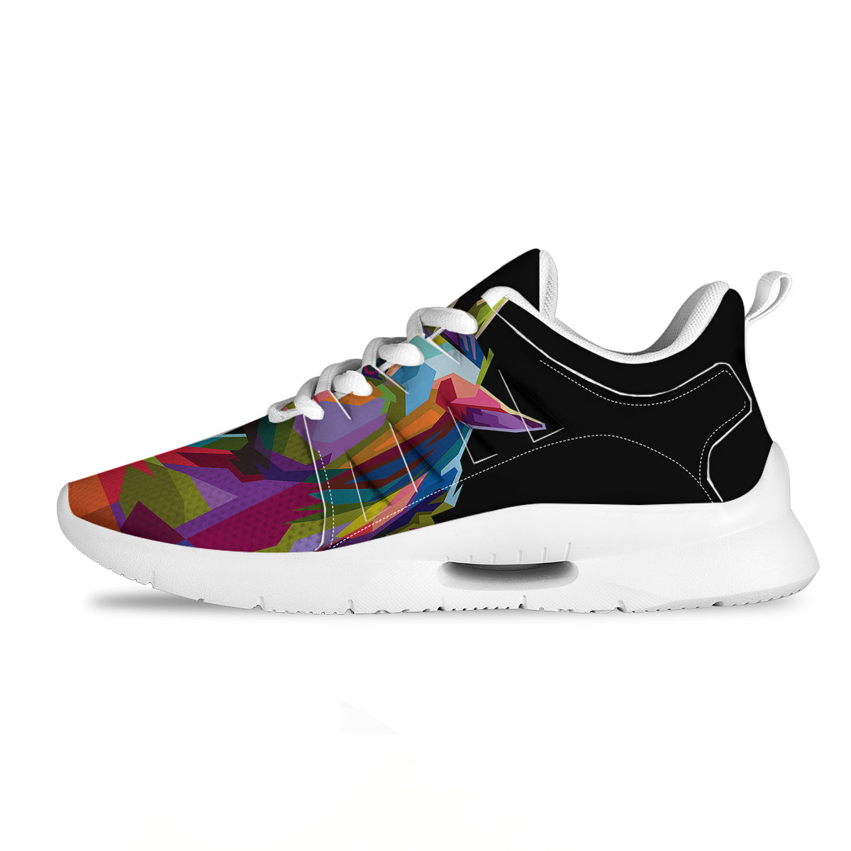 Portrait Horse Colorful Print Tennis Shoes-grizzshop