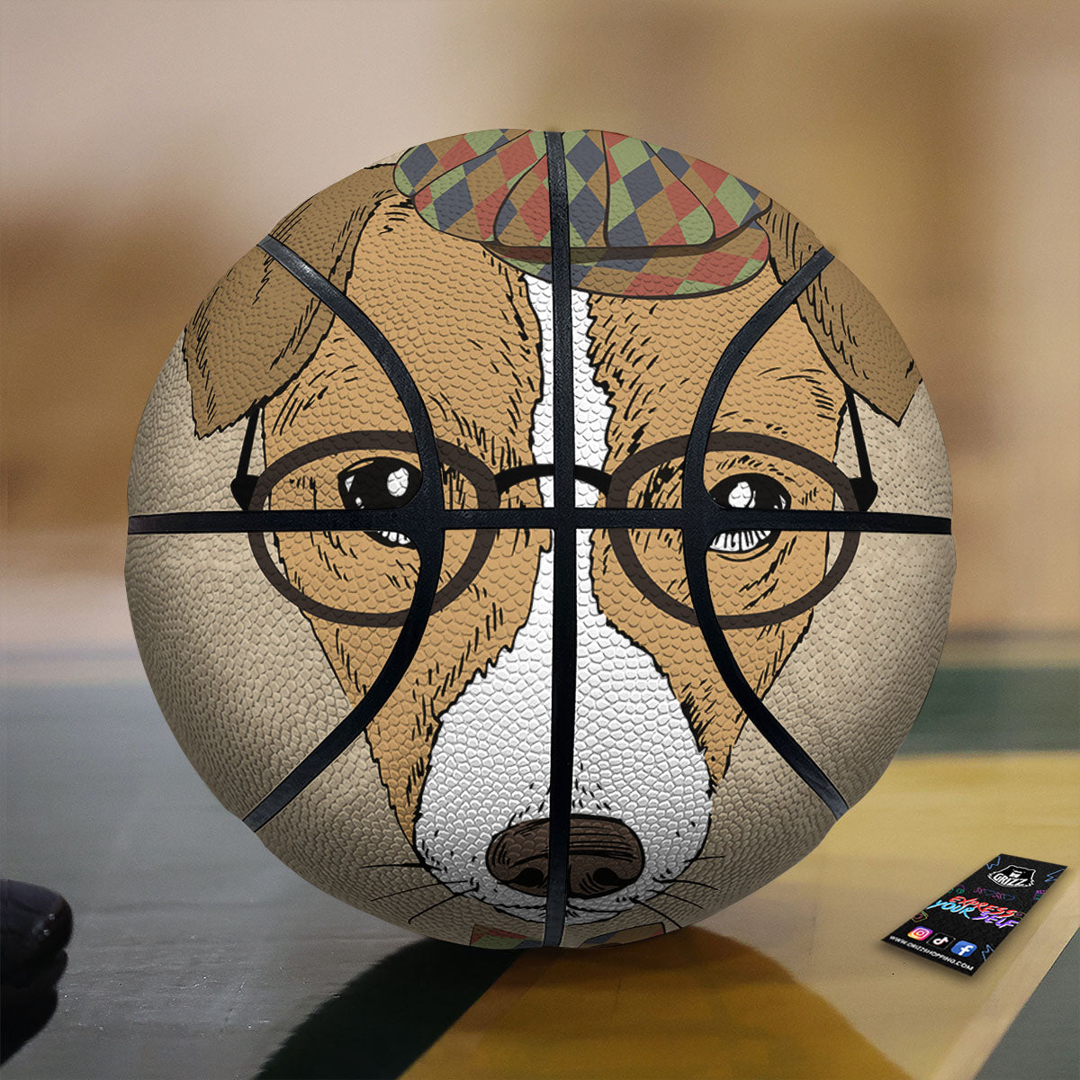Portrait Jack Russell Terrier Print Basketball-grizzshop