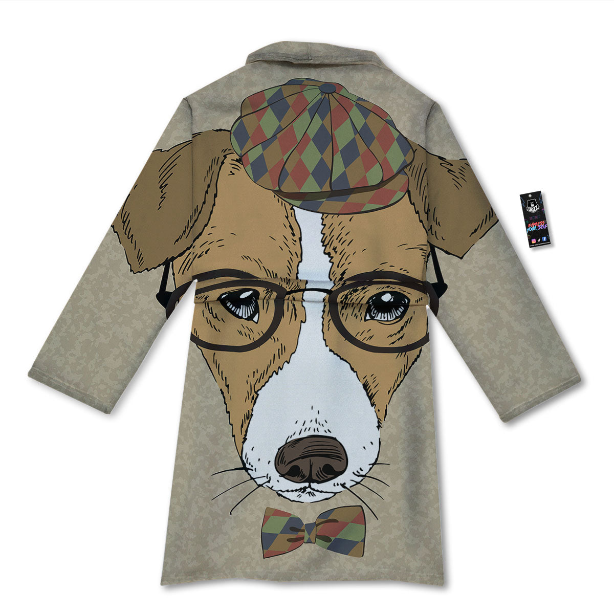 Portrait Jack Russell Terrier Print Bathrobe-grizzshop