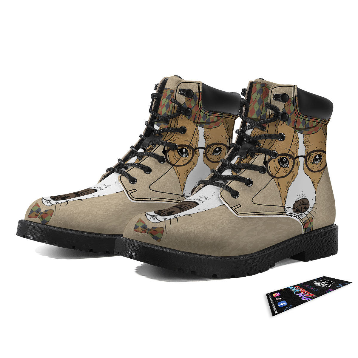 Portrait Jack Russell Terrier Print Boots-grizzshop