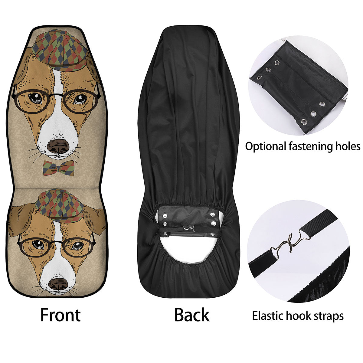 Portrait Jack Russell Terrier Print Car Seat Covers-grizzshop
