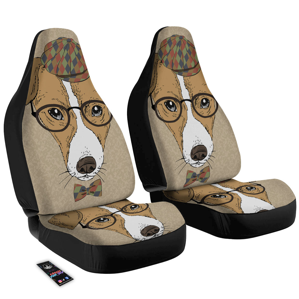 Portrait Jack Russell Terrier Print Car Seat Covers-grizzshop