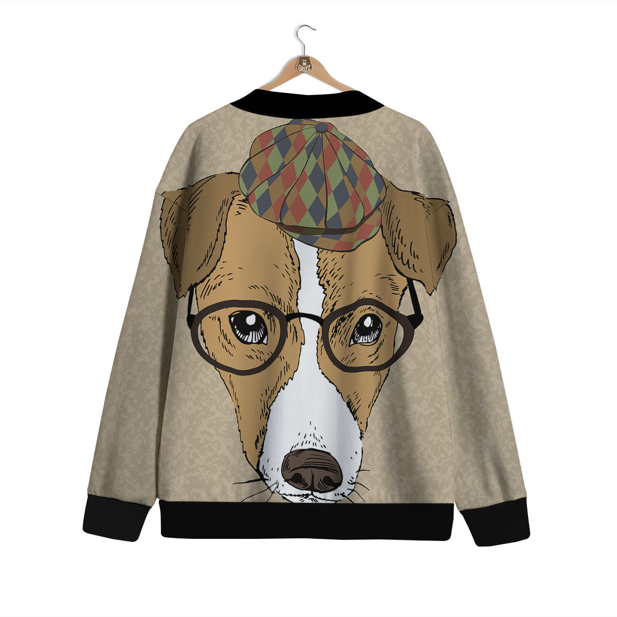 Portrait Jack Russell Terrier Print Cardigan-grizzshop