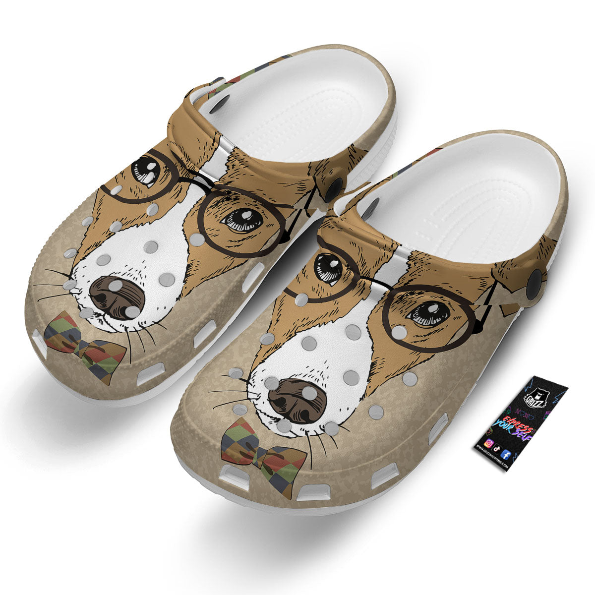 Portrait Jack Russell Terrier Print Clog-grizzshop