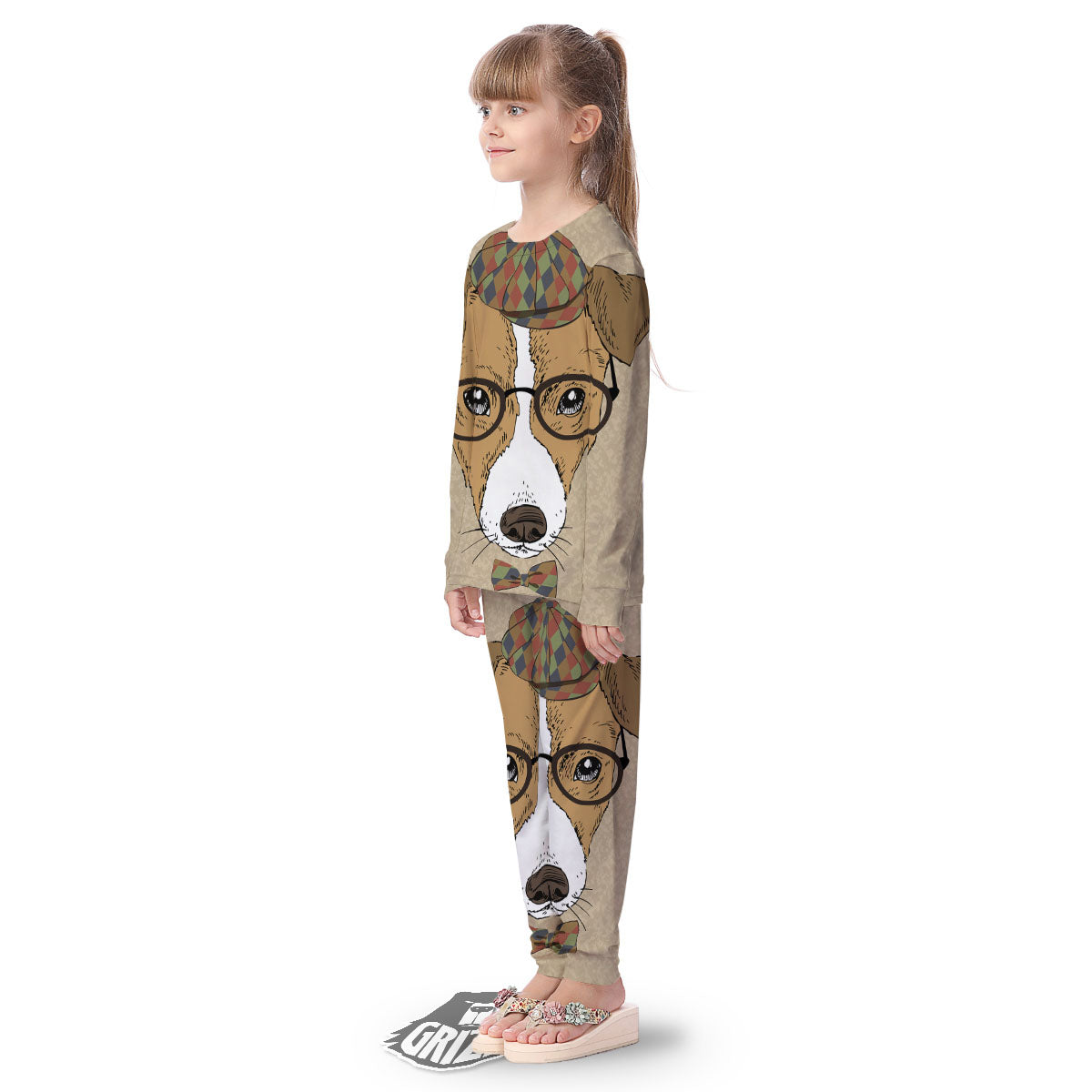 Portrait Jack Russell Terrier Print Kid's Pajamas-grizzshop