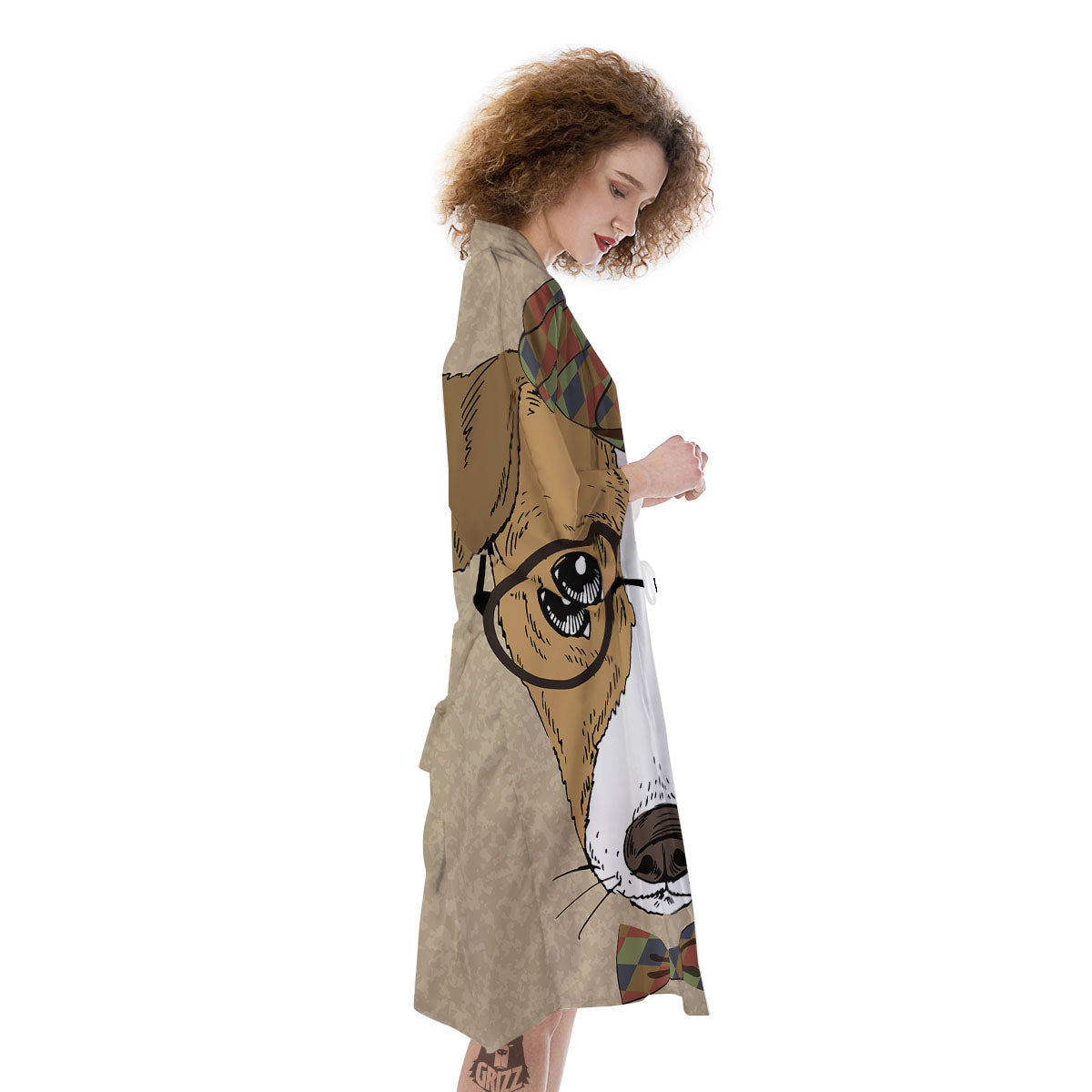 Portrait Jack Russell Terrier Print Kimono-grizzshop