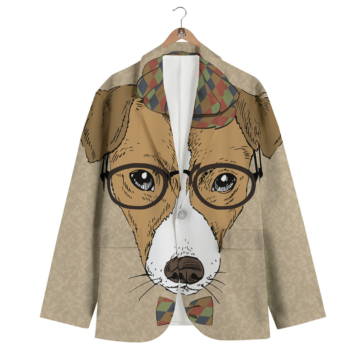 Portrait Jack Russell Terrier Print Men's Blazer-grizzshop