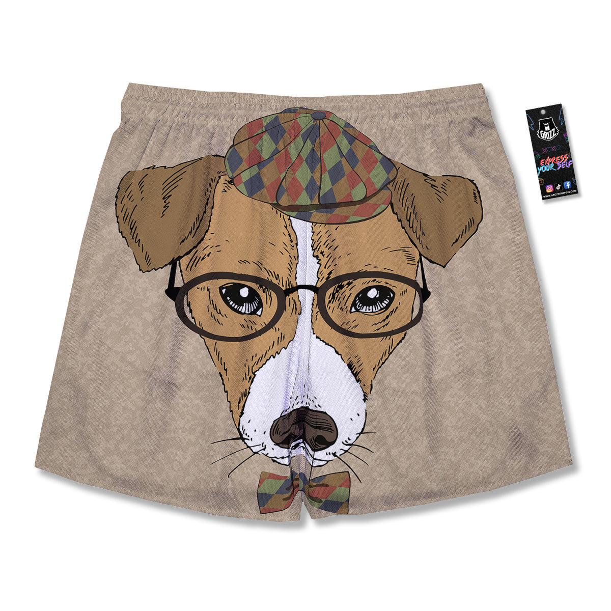 Portrait Jack Russell Terrier Print Men's Running Shorts-grizzshop