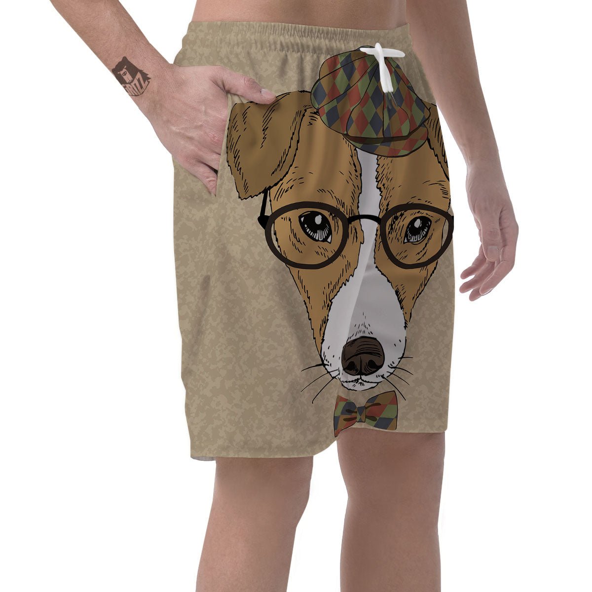 Portrait Jack Russell Terrier Print Men's Shorts-grizzshop