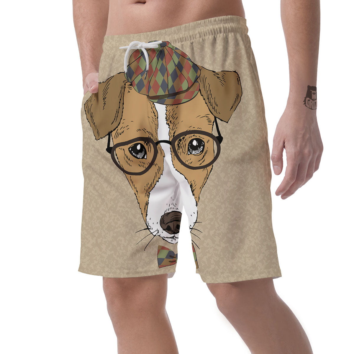 Portrait Jack Russell Terrier Print Men's Shorts-grizzshop