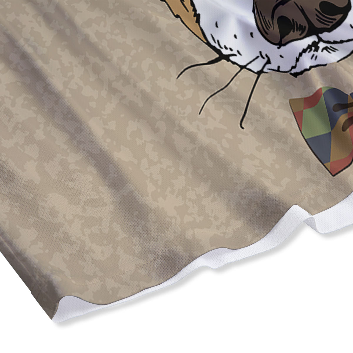 Portrait Jack Russell Terrier Print Mesh Shorts