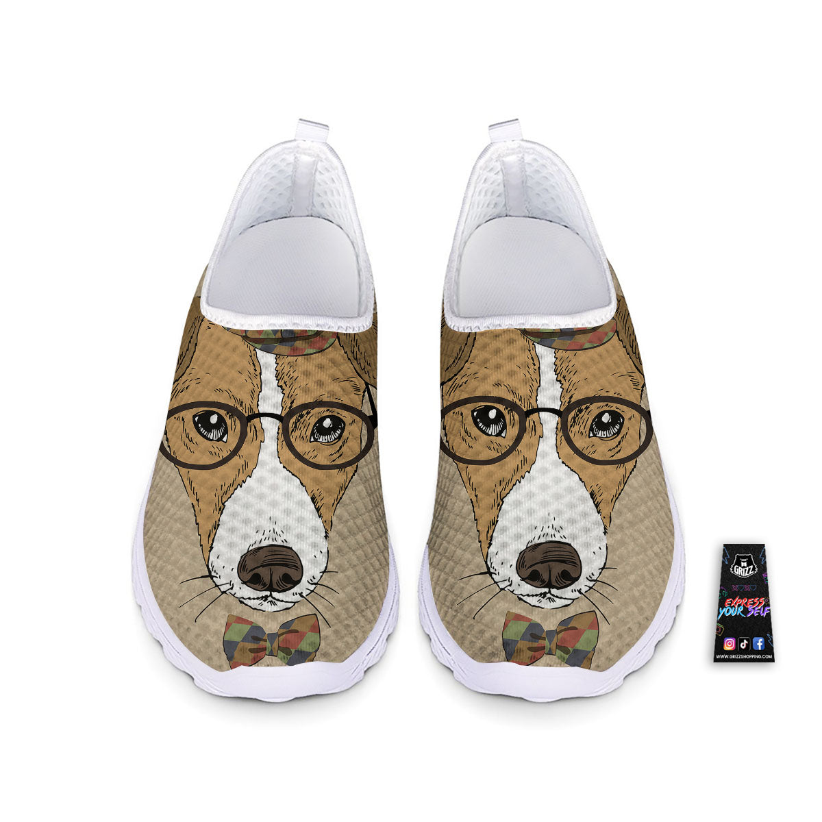 Portrait Jack Russell Terrier Print Nurse Shoes-grizzshop