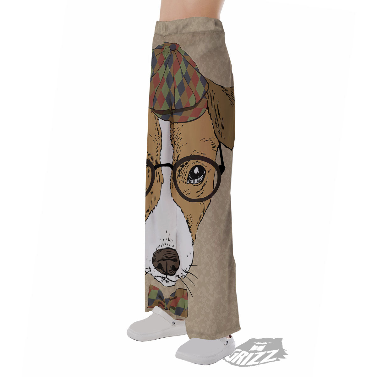 Portrait Jack Russell Terrier Print Pajama Pants-grizzshop