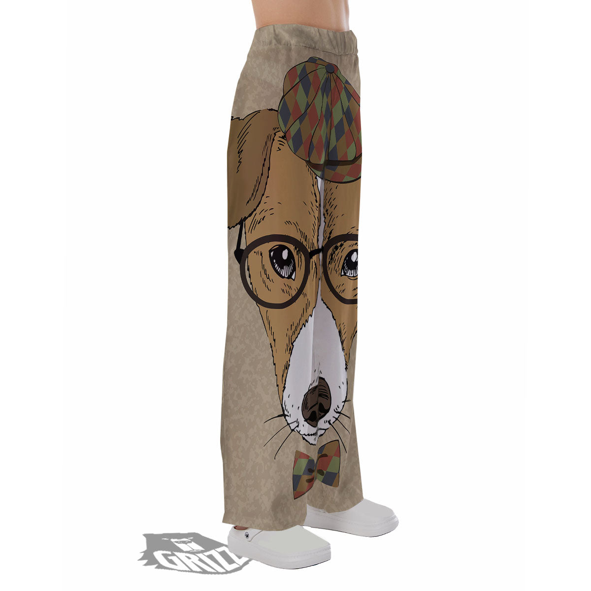 Portrait Jack Russell Terrier Print Pajama Pants-grizzshop
