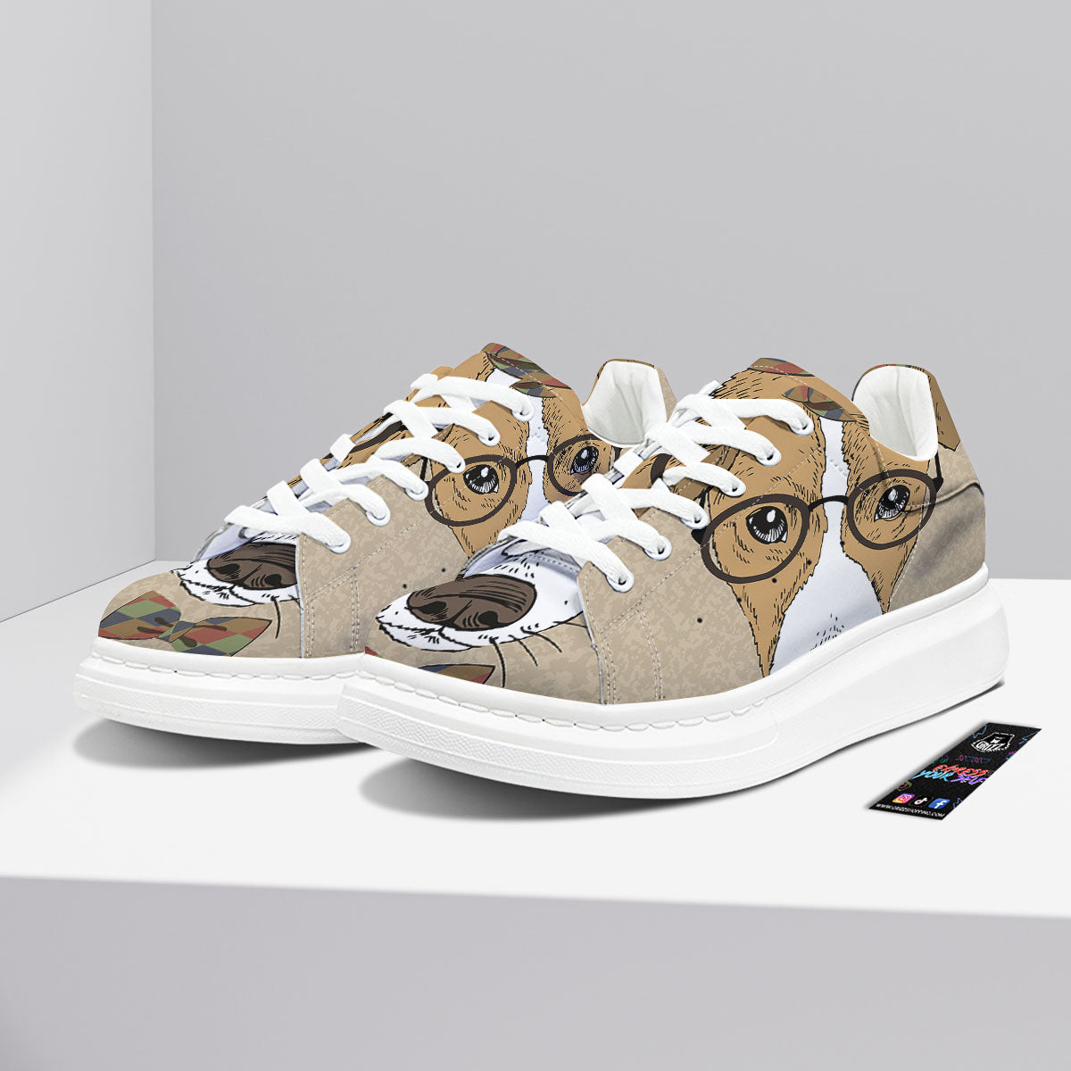 Portrait Jack Russell Terrier Print Platform Shoes-grizzshop