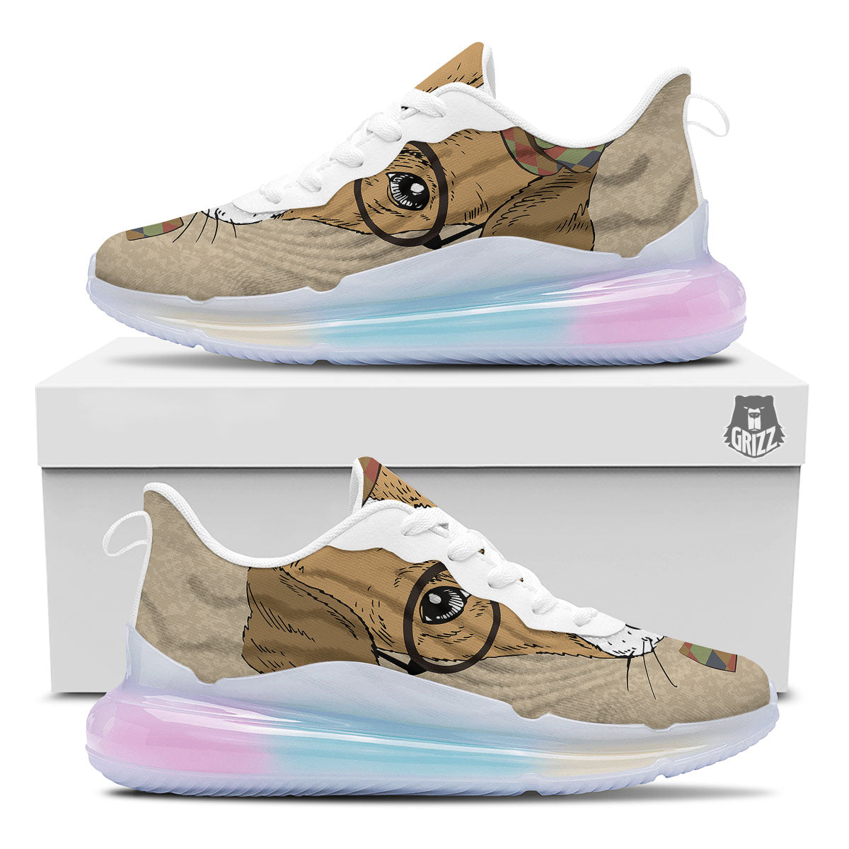Portrait Jack Russell Terrier Print Running Sneakers-grizzshop
