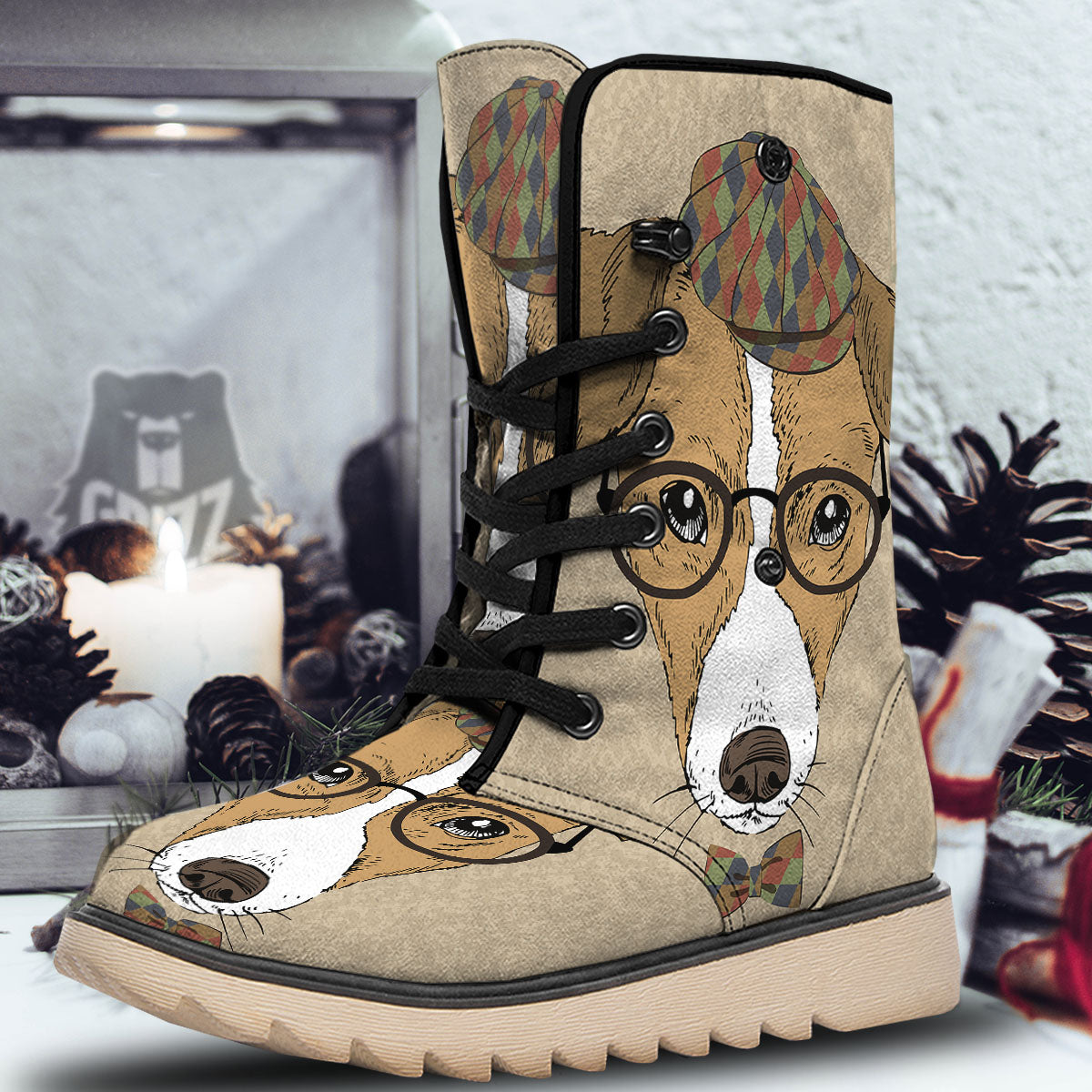 Portrait Jack Russell Terrier Print Snow Boots-grizzshop