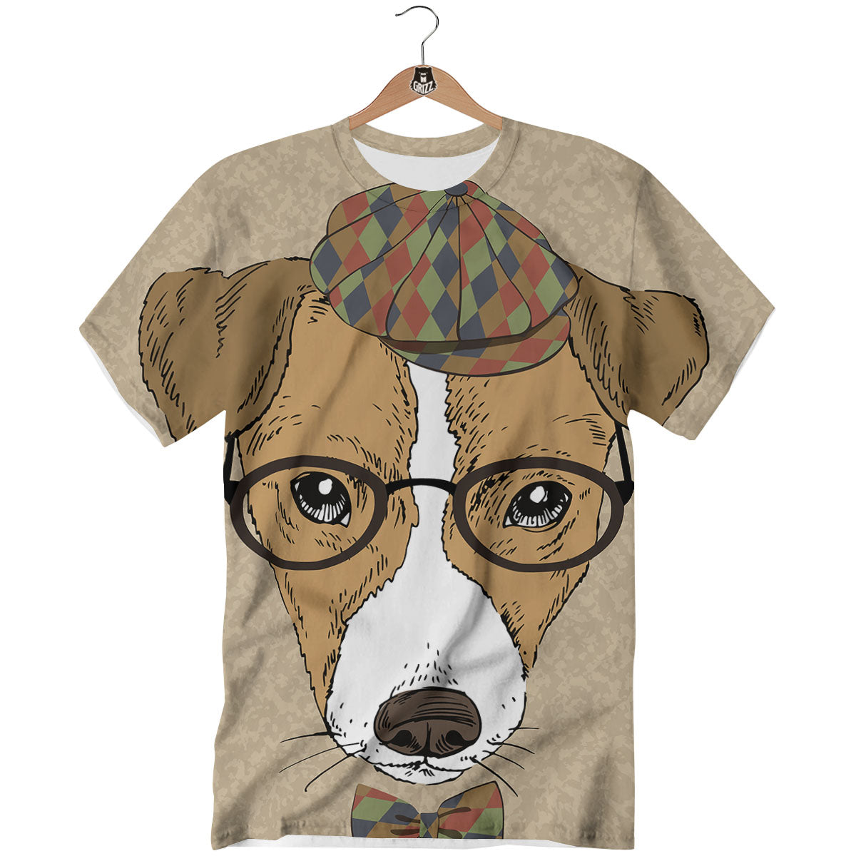 Portrait Jack Russell Terrier Print T-Shirt-grizzshop