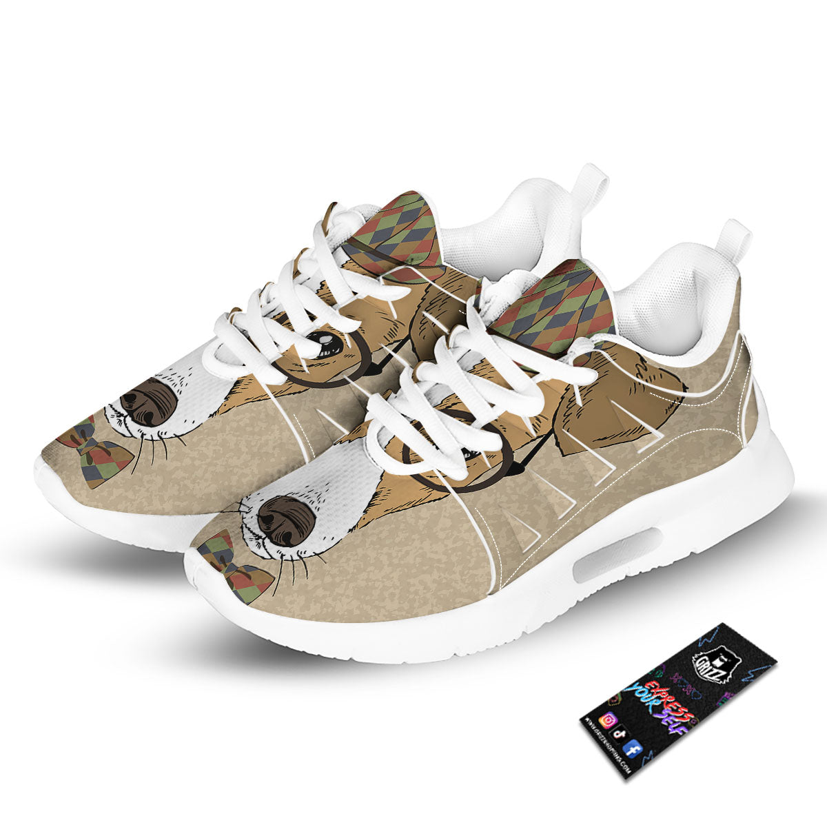 Portrait Jack Russell Terrier Print Tennis Shoes-grizzshop