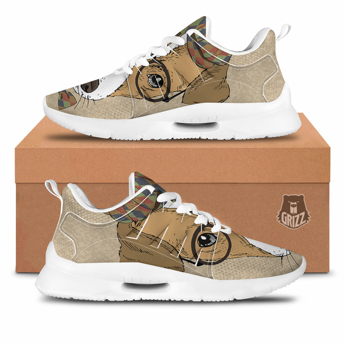 Portrait Jack Russell Terrier Print Tennis Shoes-grizzshop