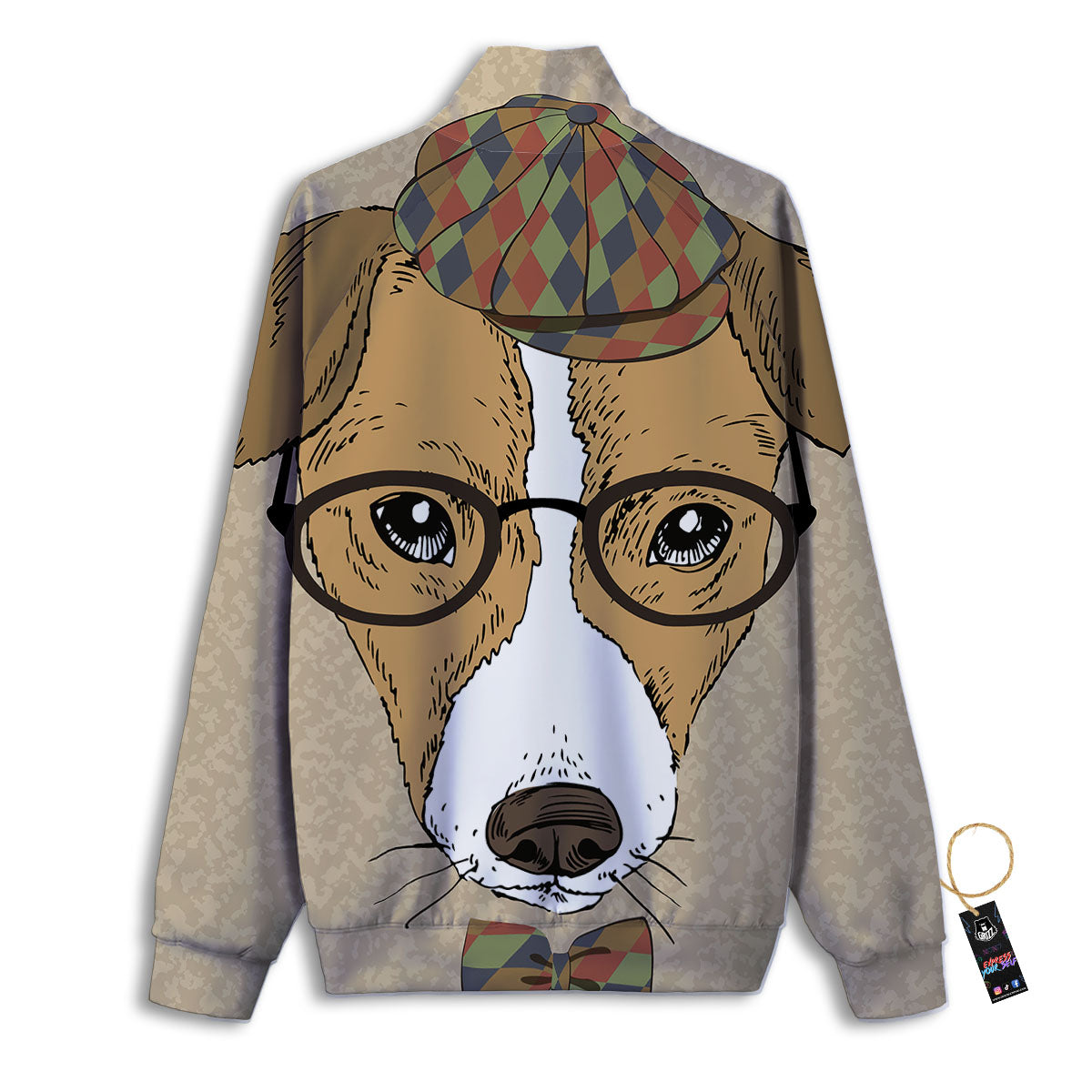 Portrait Jack Russell Terrier Print Track Jacket-grizzshop