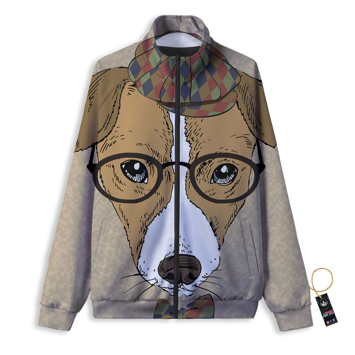 Portrait Jack Russell Terrier Print Track Jacket-grizzshop