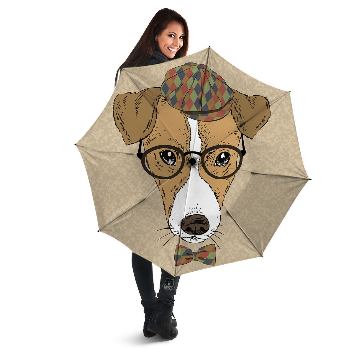 Portrait Jack Russell Terrier Print Umbrella-grizzshop