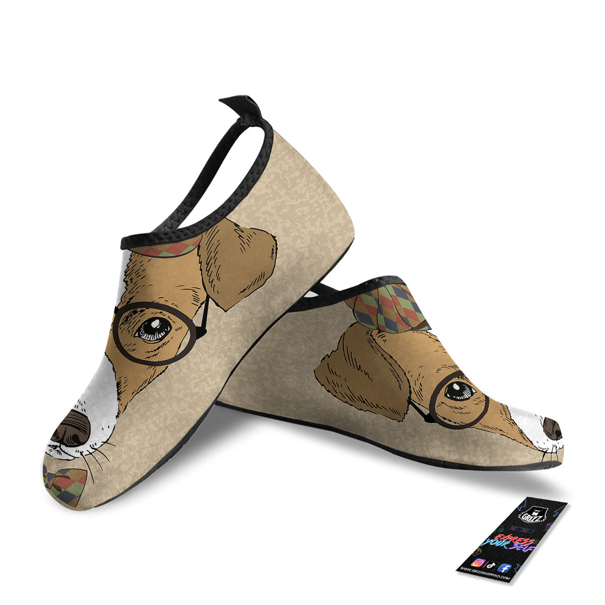 Portrait Jack Russell Terrier Print Water Shoes-grizzshop