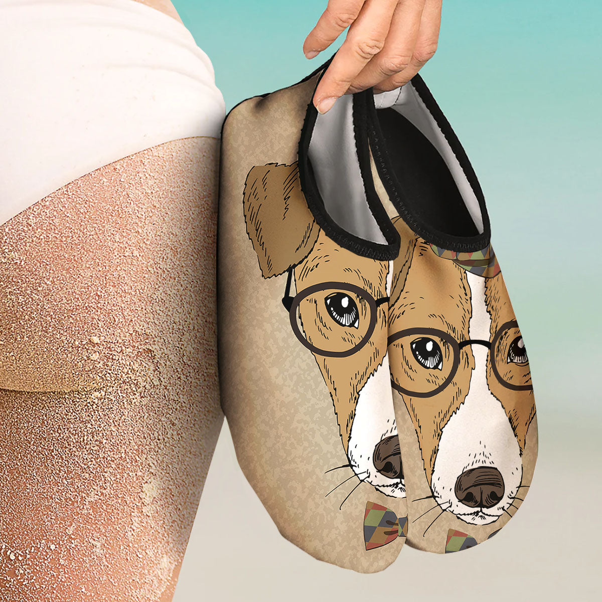Portrait Jack Russell Terrier Print Water Shoes-grizzshop