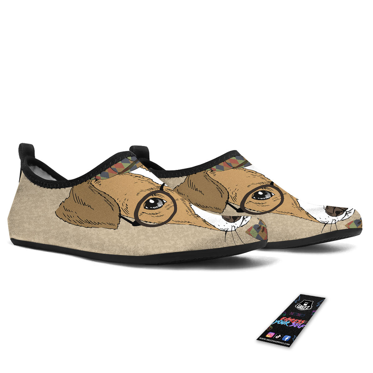 Portrait Jack Russell Terrier Print Water Shoes-grizzshop