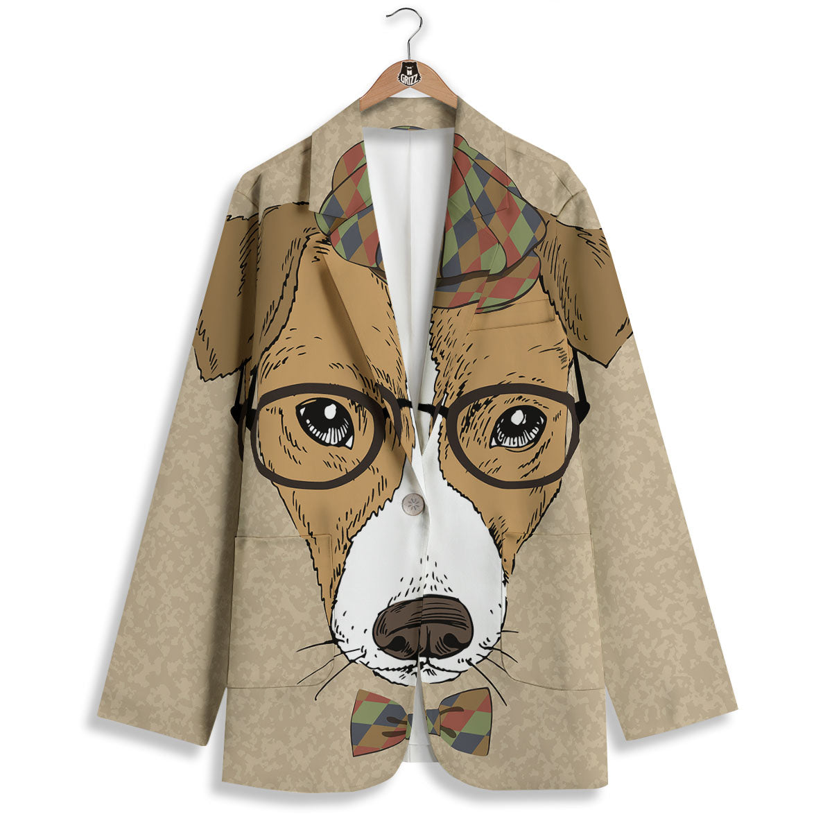 Portrait Jack Russell Terrier Print Women's Blazer-grizzshop
