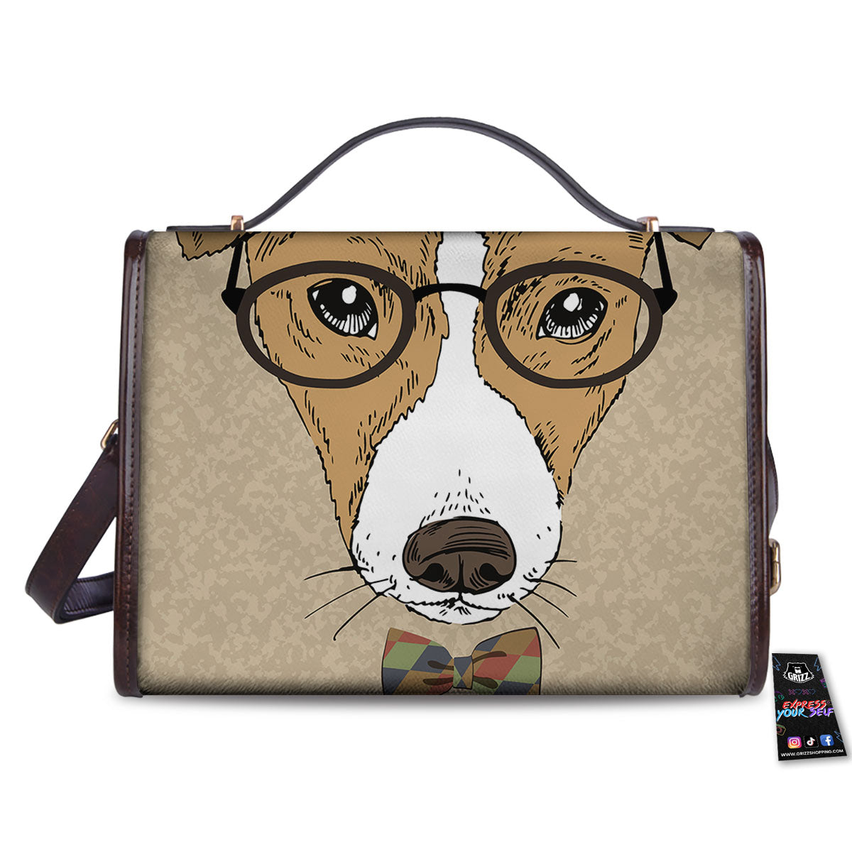 Portrait Jack Russell Terrier Print Women's Satchel Bag-grizzshop